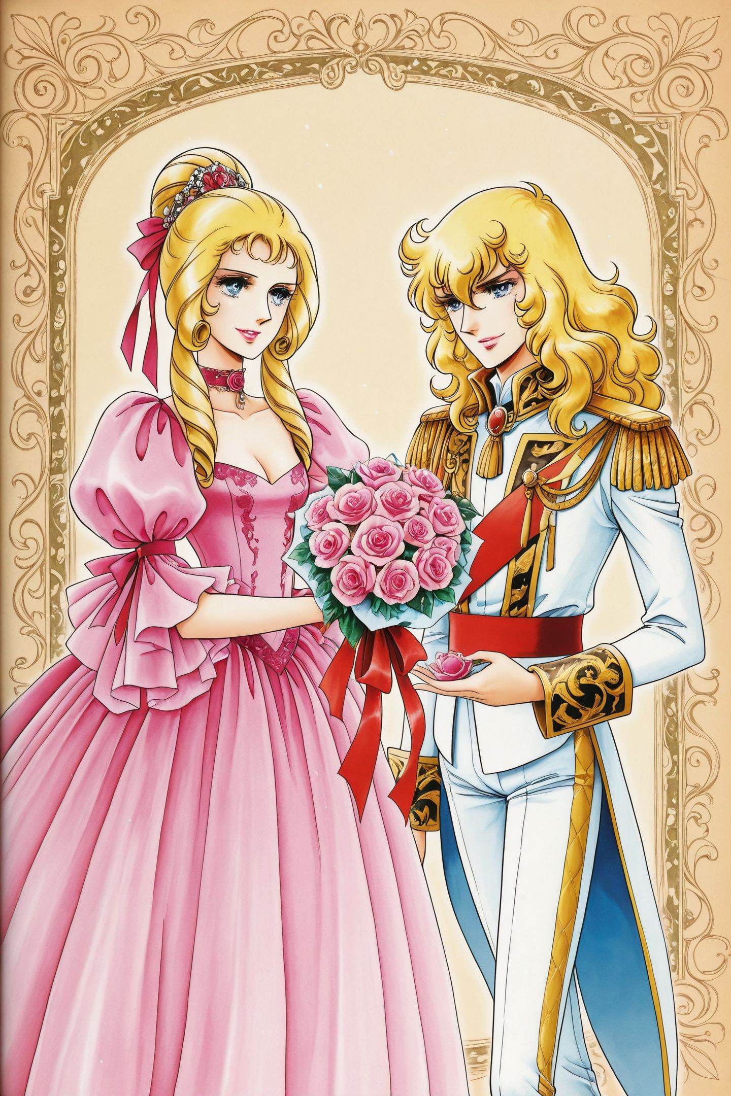 Marie Antoinette \(versailles no bara\),  Oscar Francois de Jarjayes,  flower on Tensor.Art