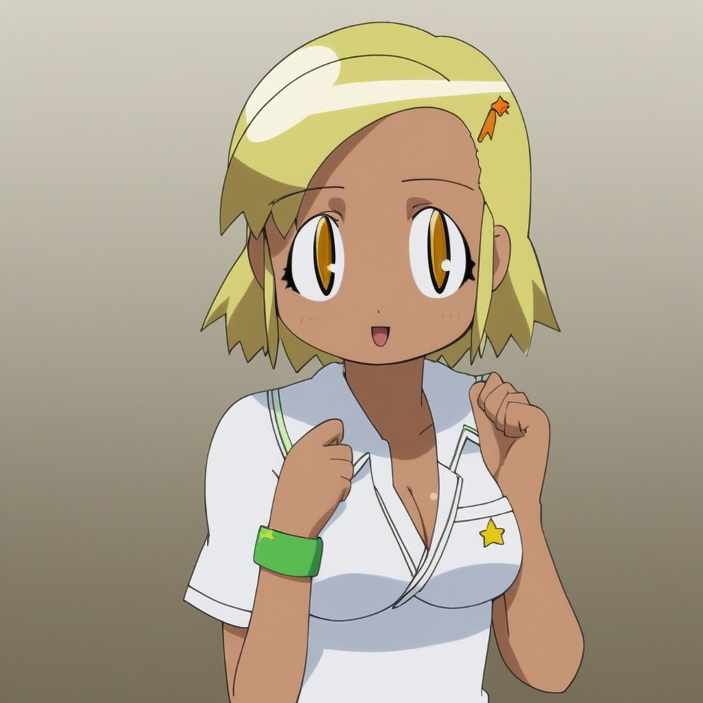 hair clip,  blonde hair,  yellow eye on Tensor.Art