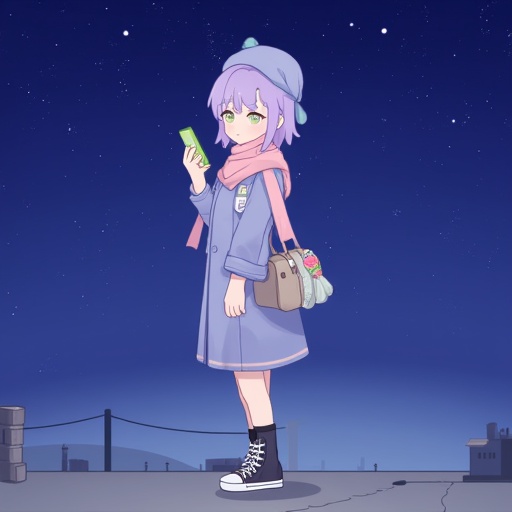 smartphone,  scarf,  green eyes on Tensor.Art