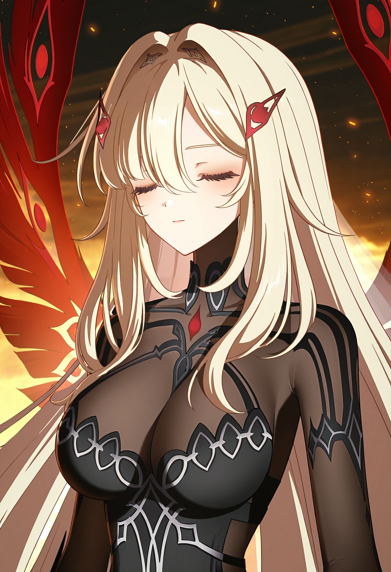 Ronova \(Genshin Impact\),  closed eyes,  solo on Tensor.Art