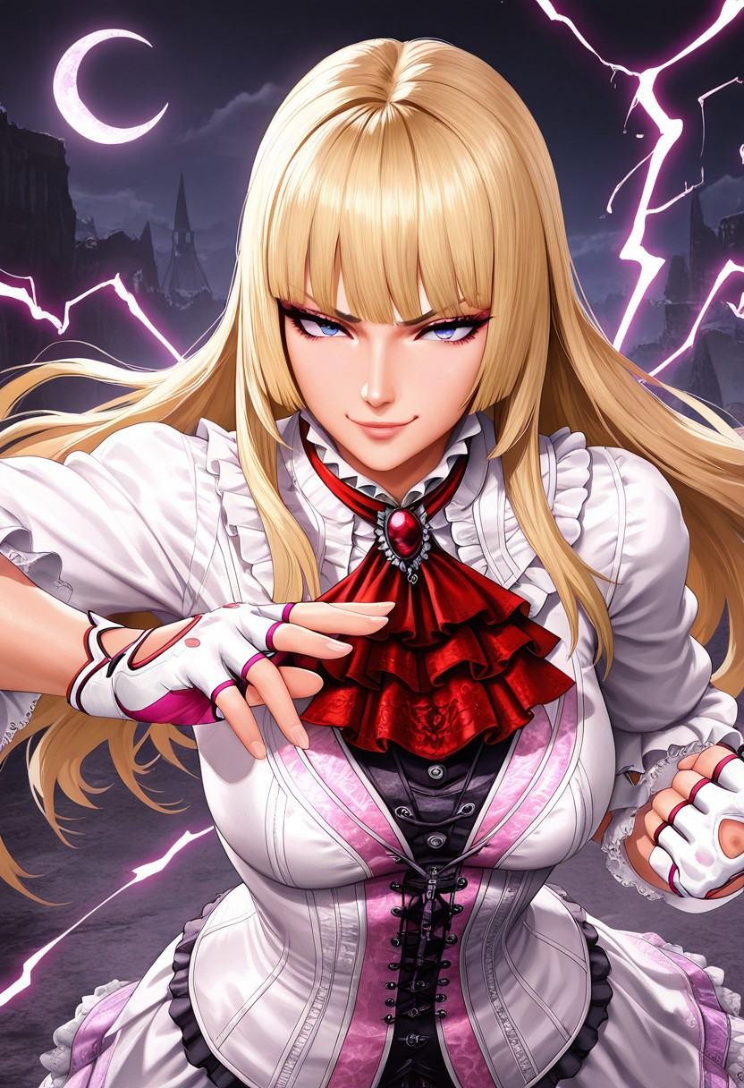 Lili Tekken,  long hair,  blonde hair on Tensor.Art