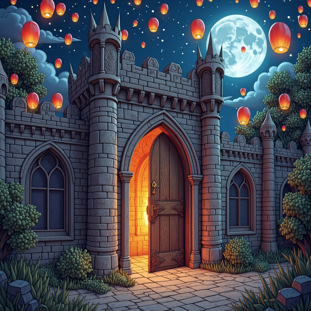 Mysterious door in an abandoned,  gothic,  medieval on Tensor.Art
