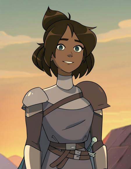 Rider,  brown hair,  armor on Tensor.Art