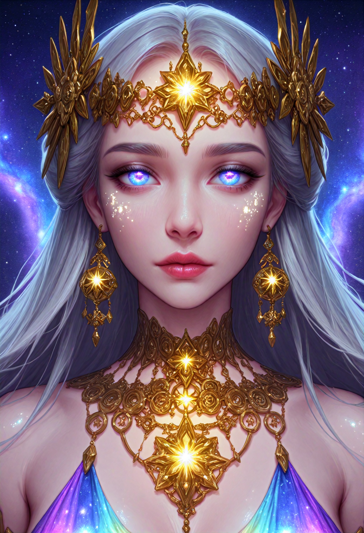 Gorgeous Galactic goddess,  hyper-realistic,  portrait on Tensor.Art