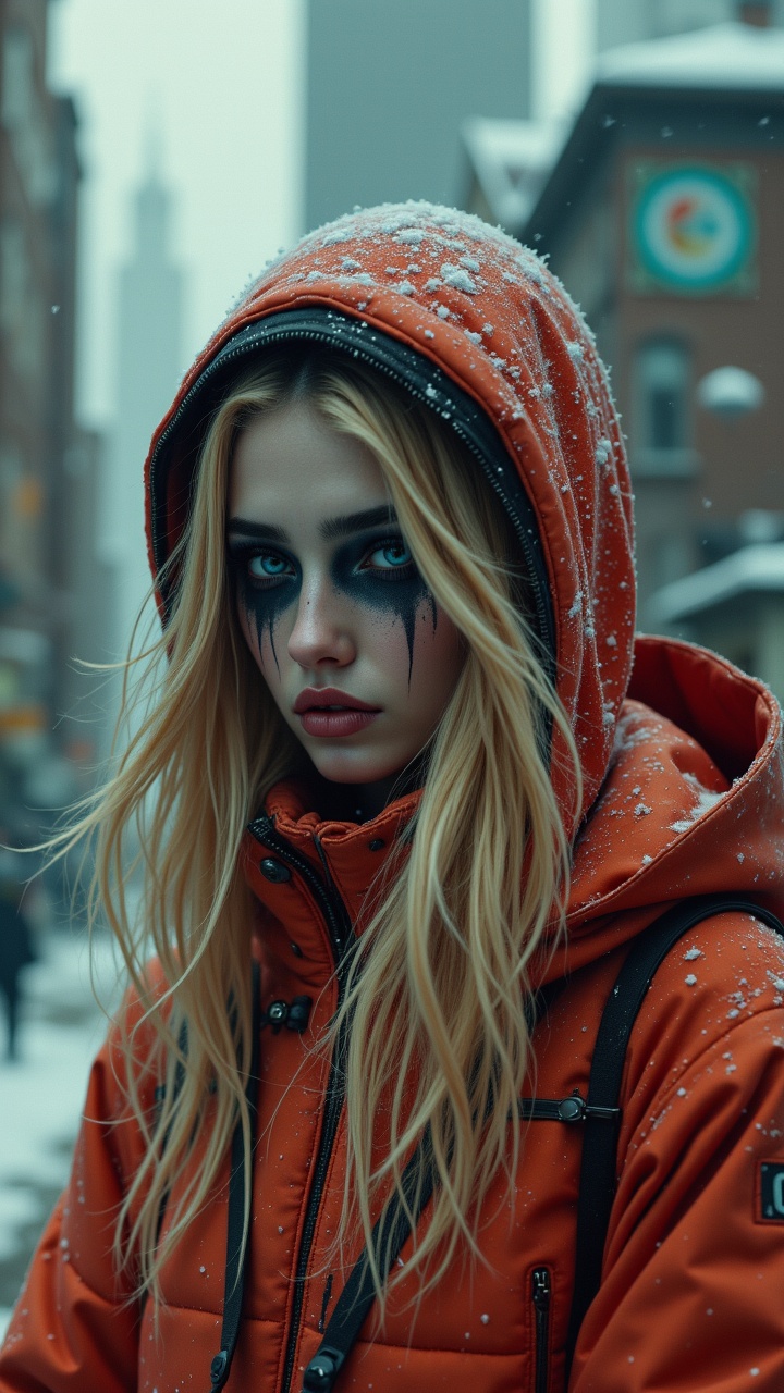 photograph,  Female Automaton,  wearing Parka on Tensor.Art