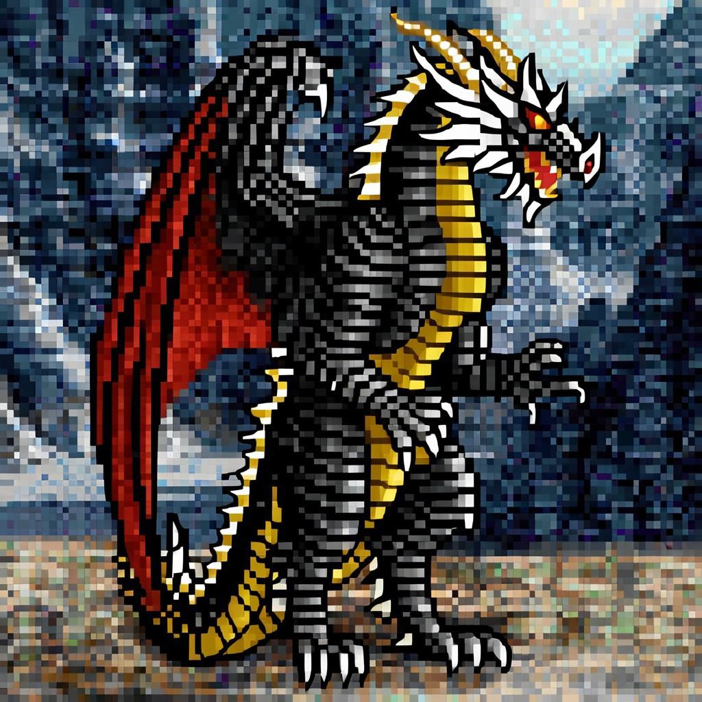 Original HoMM2 style full-height Black Dragon creature on a warlock faction background,  warlock creature,  warlock factio...