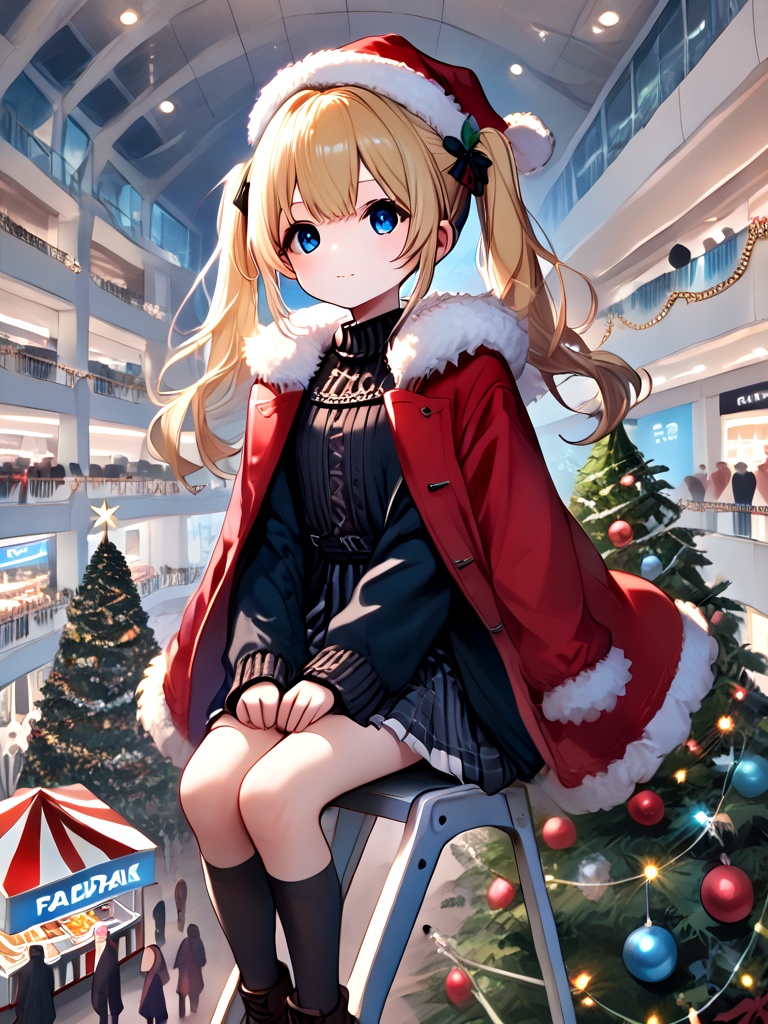 score_9,  source_anime,  christmas tree with festive lights on Tensor.Art