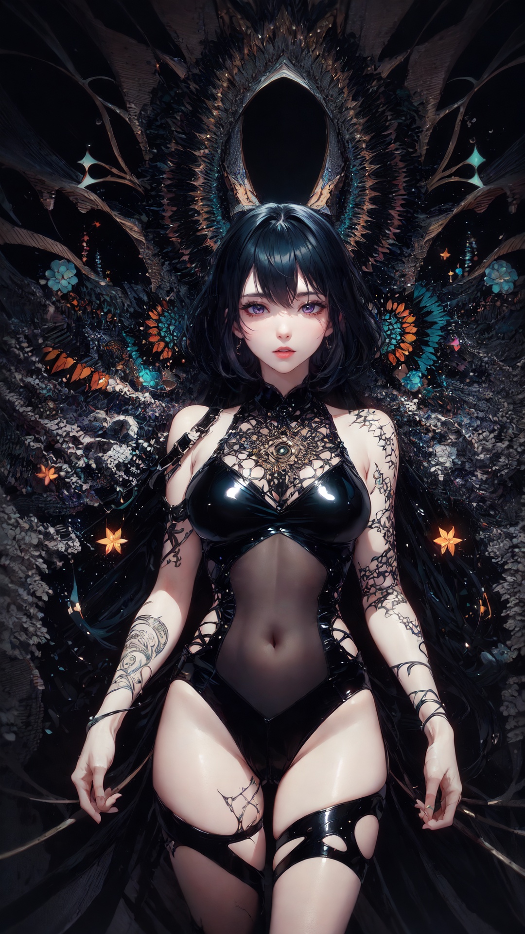 tutututu,  black one-piece swimsuit,  collar on Tensor.Art