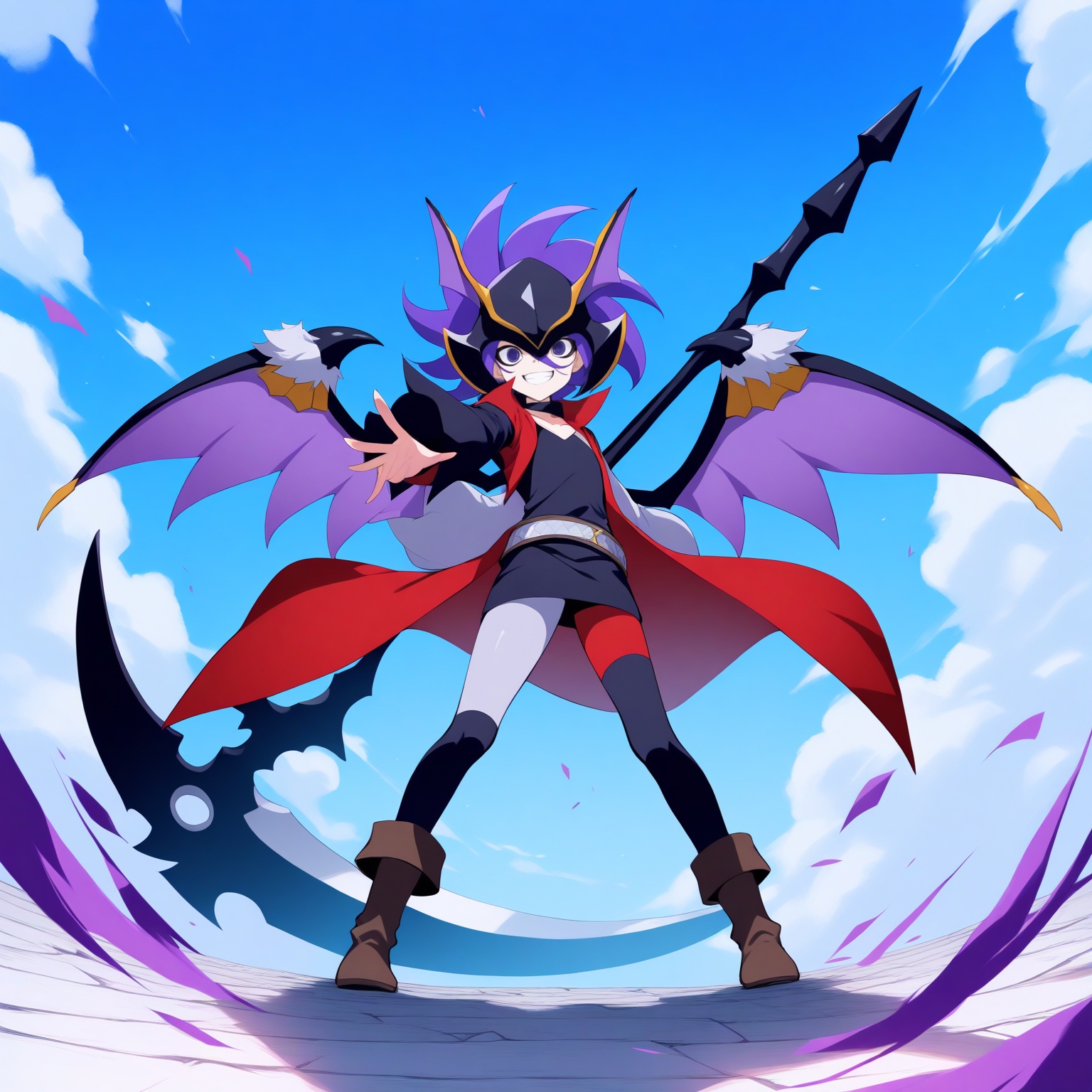 gaito kurouzu,  holding weapon,  wings on Tensor.Art