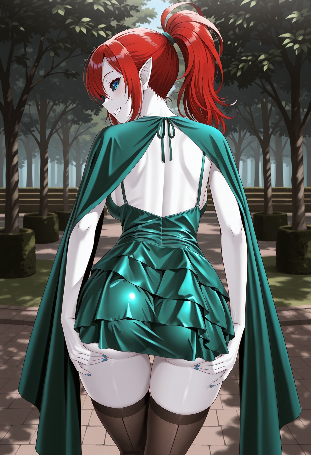 1girl,  white skin,  crimson hair on Tensor.Art