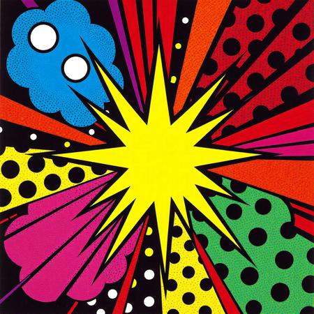 p0p_r0y,  roy lichtenstein art,  This image is a vibrant on Tensor.Art