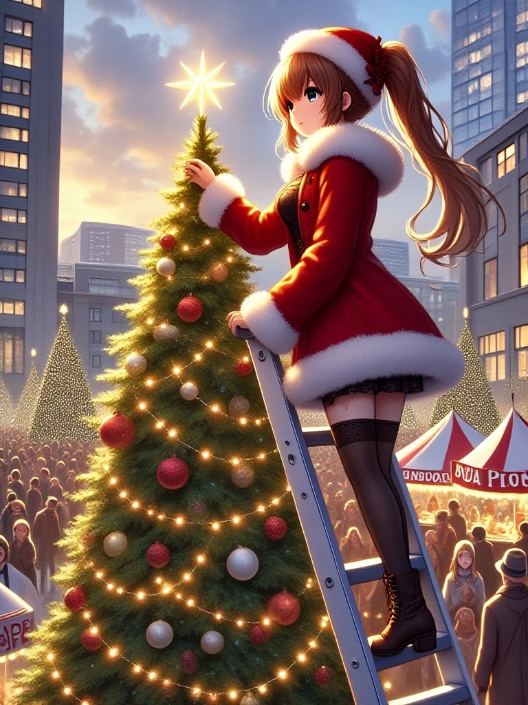 masterpiece,  best quality,  christmas tree with festive lights on Tensor.Art