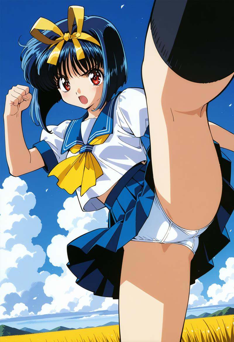 honda_asuka,  red eyes,  blue hair on Tensor.Art