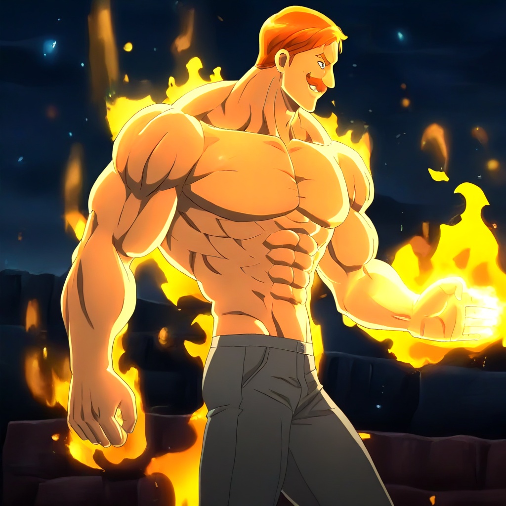 escanor,  solo,  smile on Tensor.Art