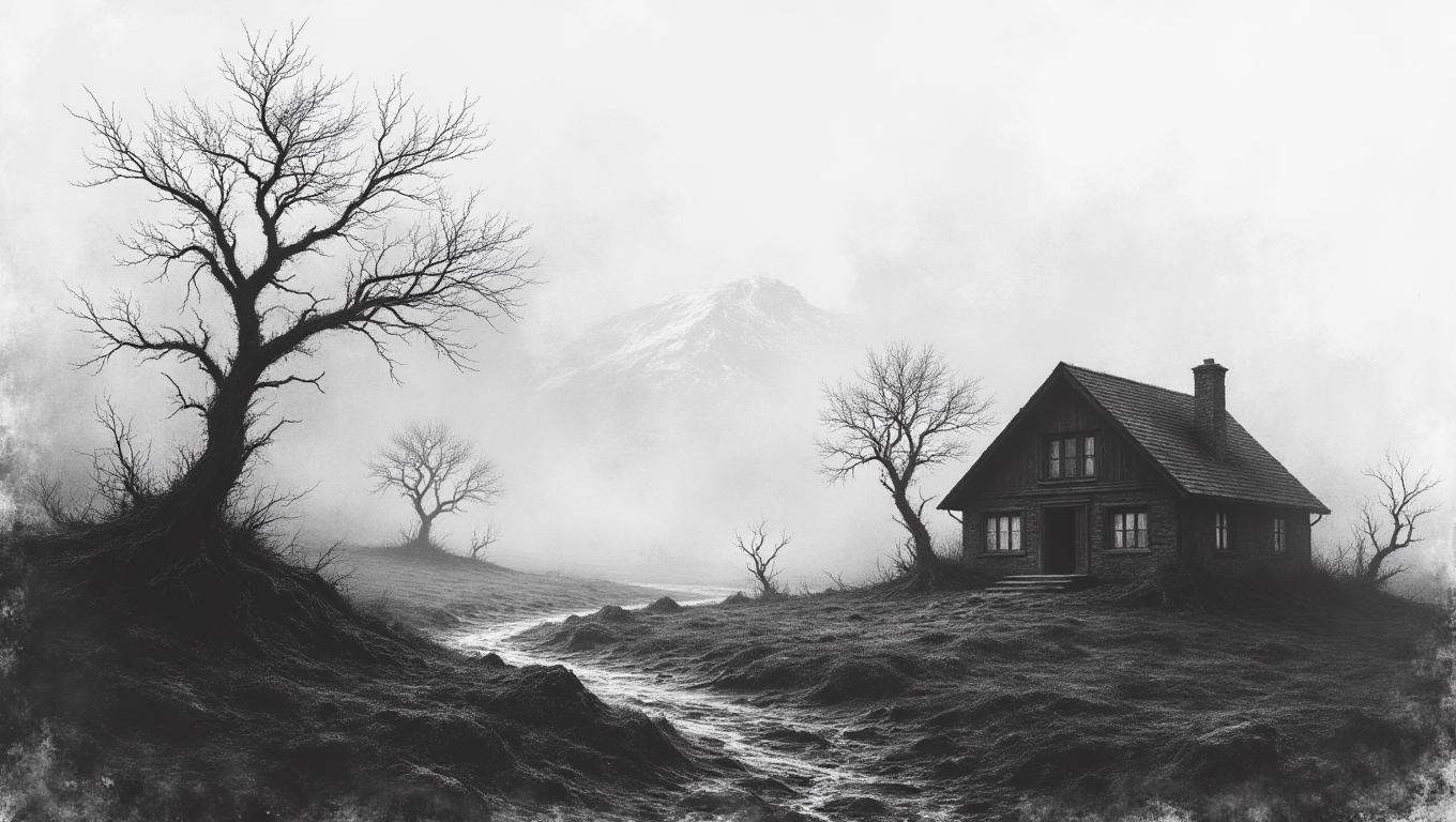 A cottage in a mountain landscape sharp on Tensor.Art