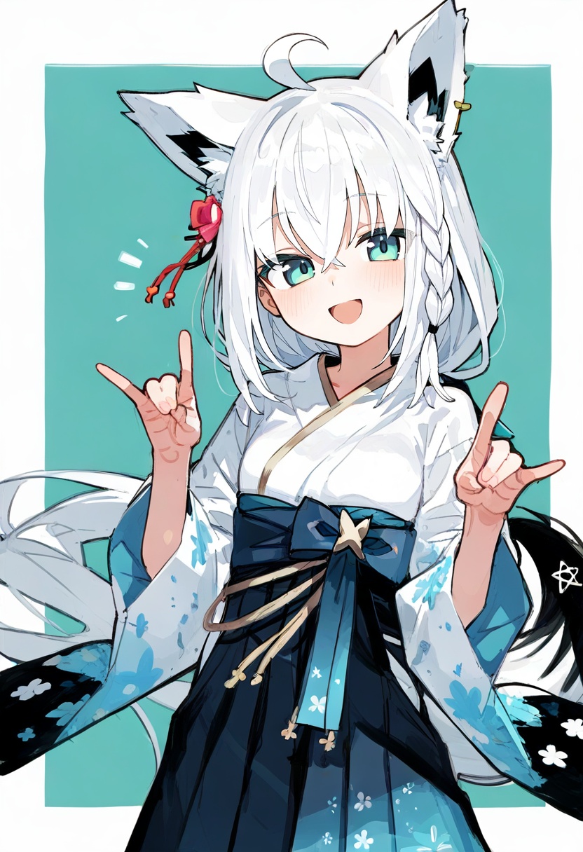 1girl,  shirakami fubuki,  shirakami fubuki \(new year\) on Tensor.Art