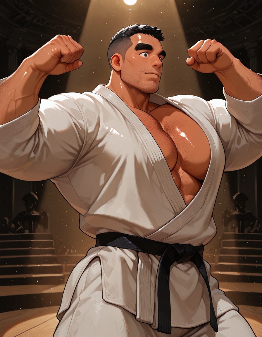 1boy,  male focus,  flexing on Tensor.Art