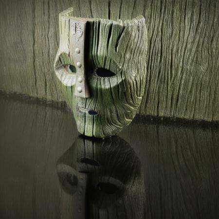 mask,  wooden,  green mask on Tensor.Art