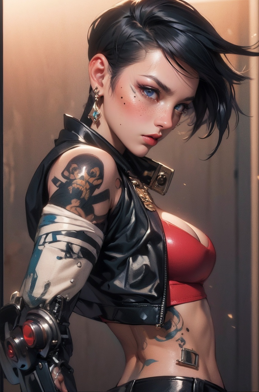 1girl,  solo,  tattoo on Tensor.Art