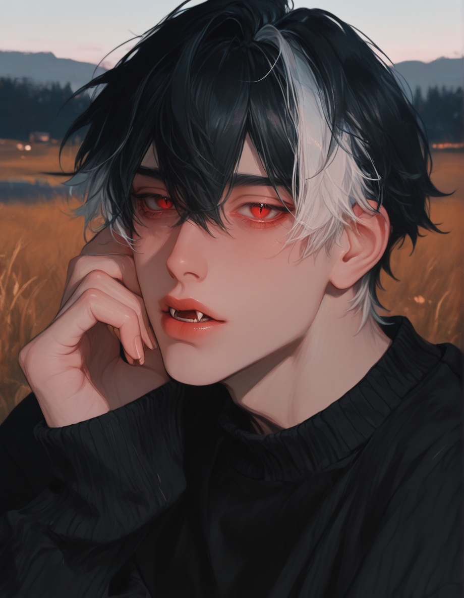 1boy,  black_hair,  black_sweater on Tensor.Art