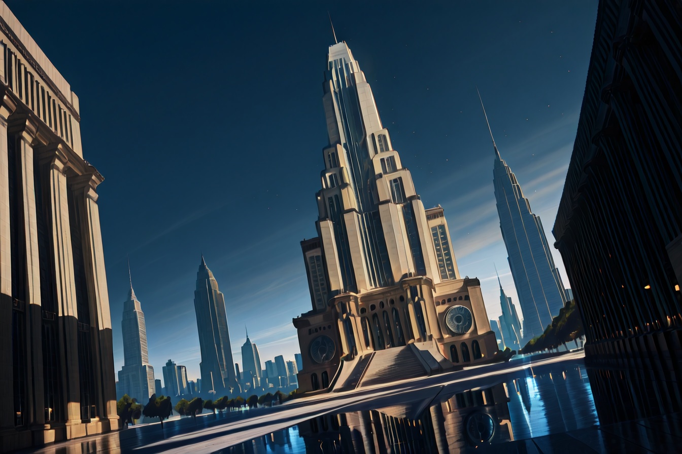 Art Deco,  building,  city on Tensor.Art