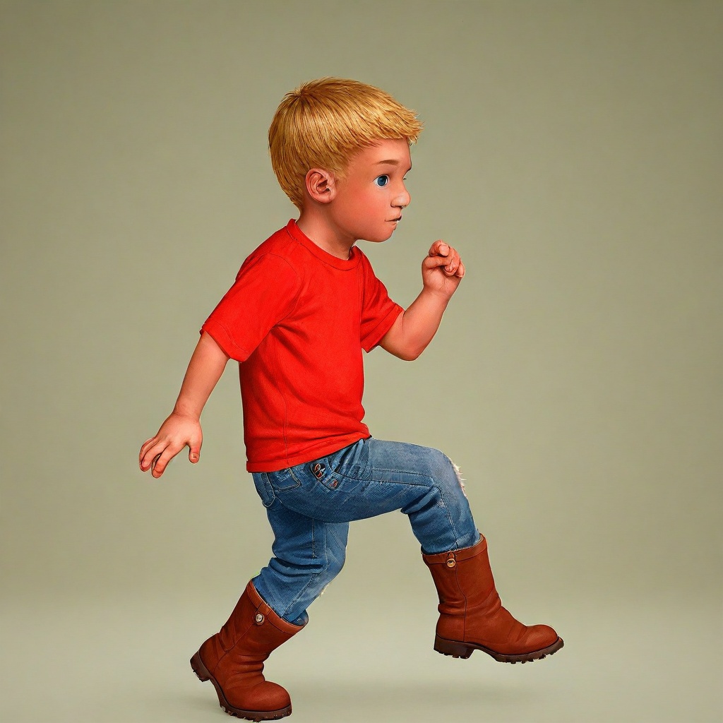 1boy,  child,  red shirt on Tensor.Art