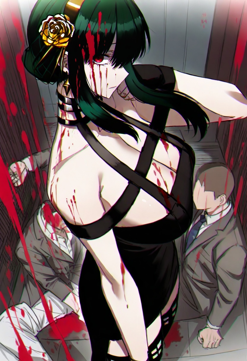 yor briar,  1girl,  blood on Tensor.Art