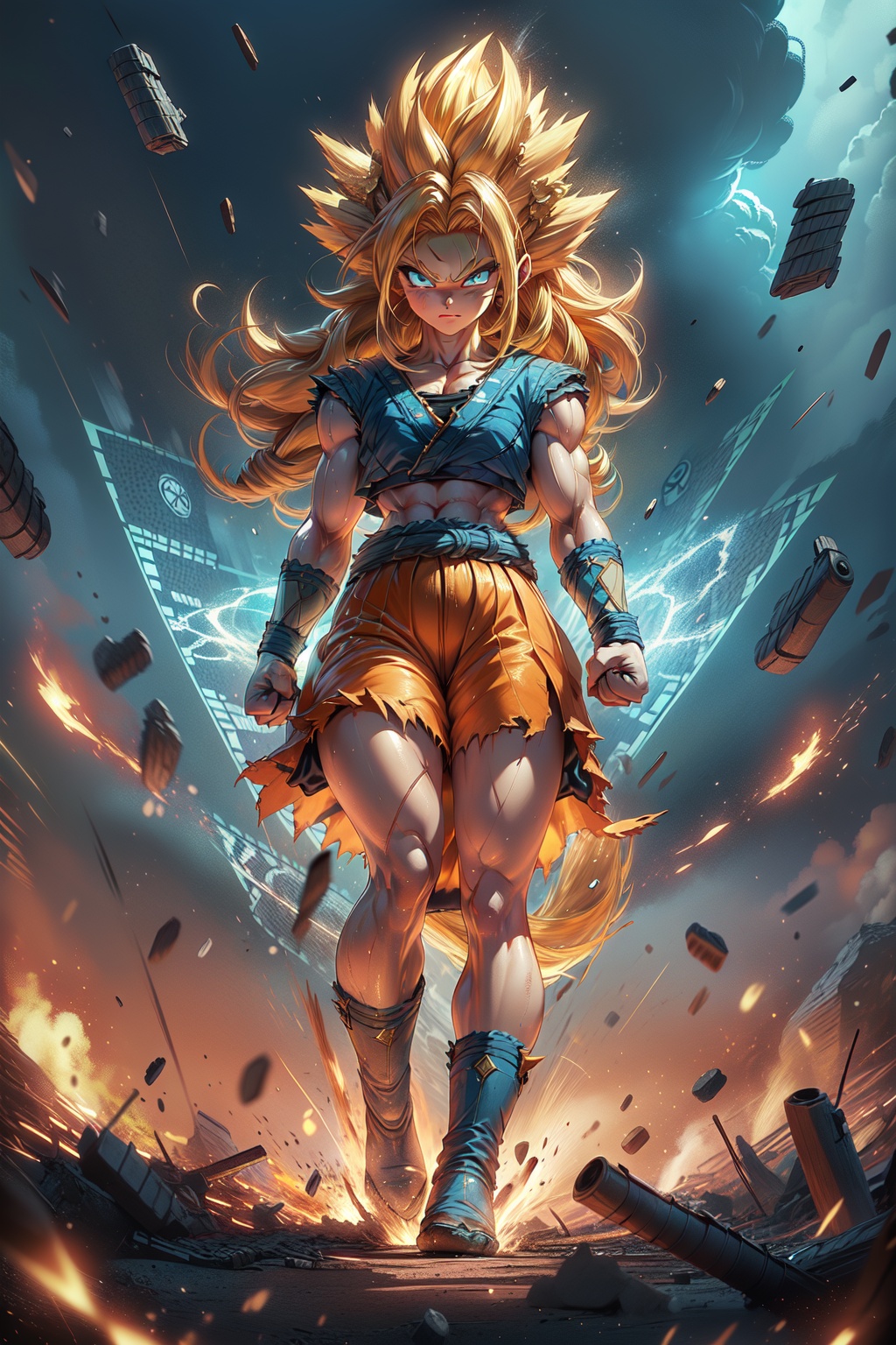 Super-Saiyan-2,  super saiyan,  blonde hair on Tensor.Art