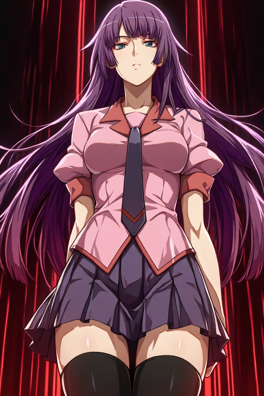 hitagi senjougahara,  bangs,  long hair on Tensor.Art