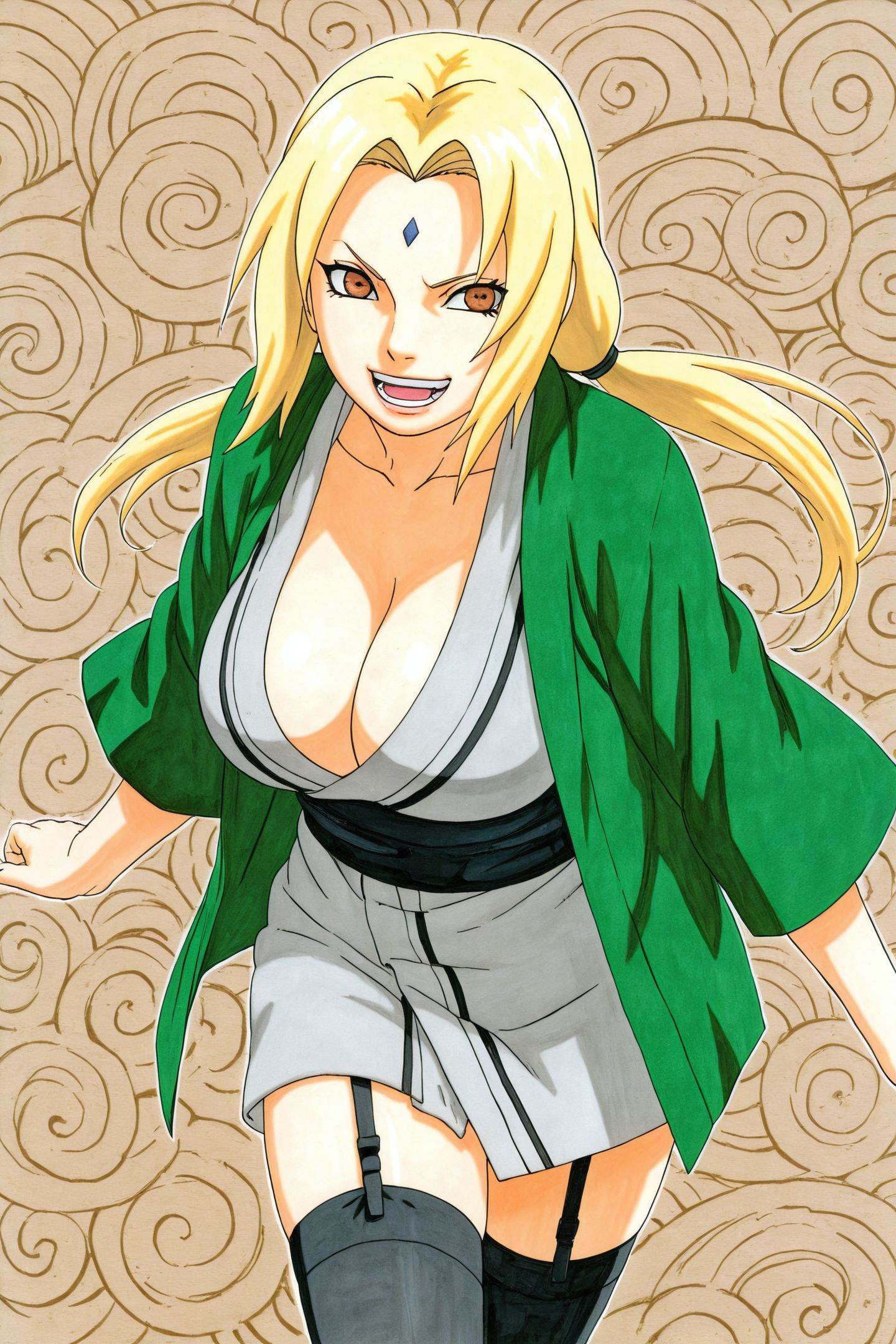 Kishimoto Masashi Style,  tsunade \(naruto\),  1girl on Tensor.Art