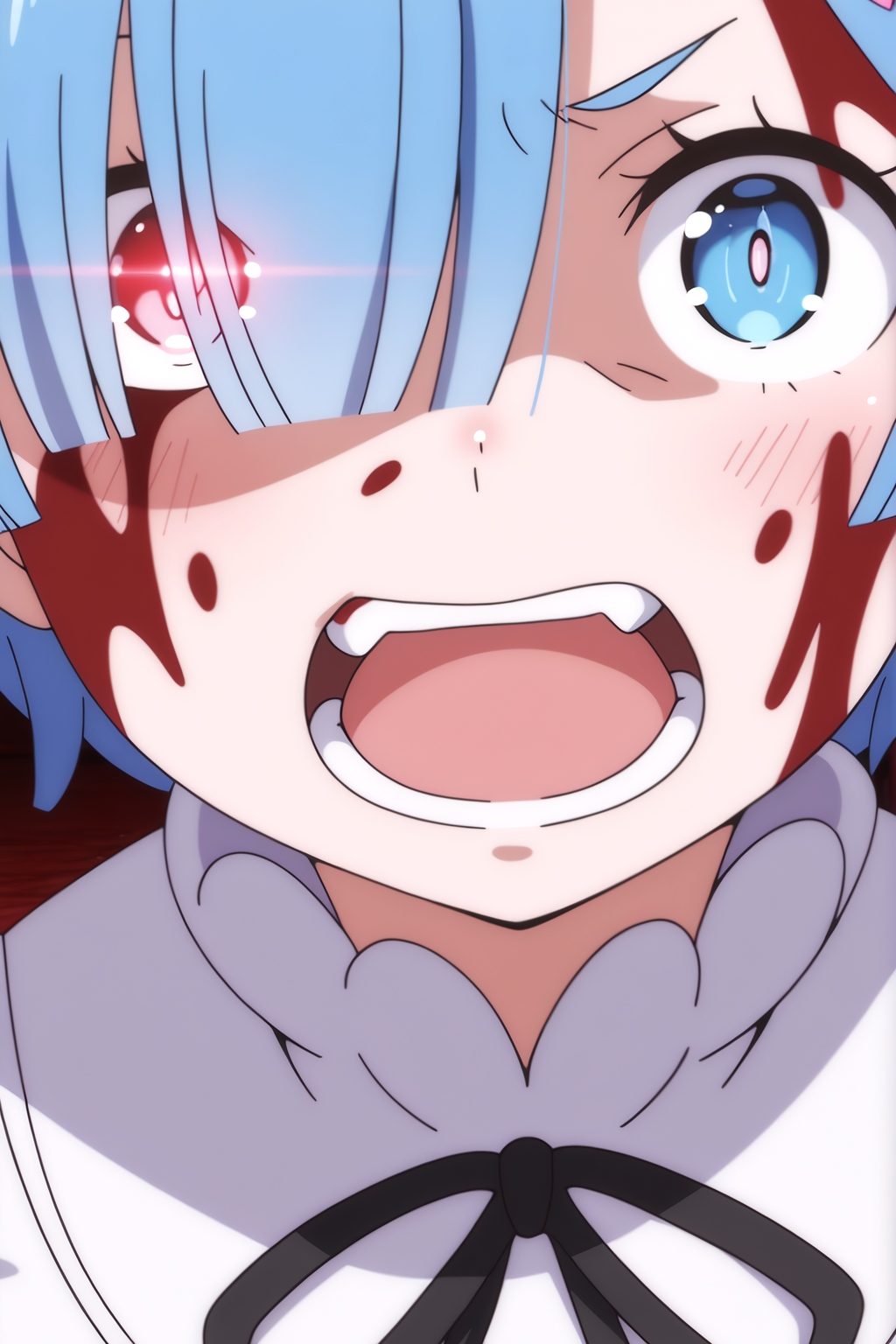 breast rem (re:zero),  1girl,  blue hair on Tensor.Art