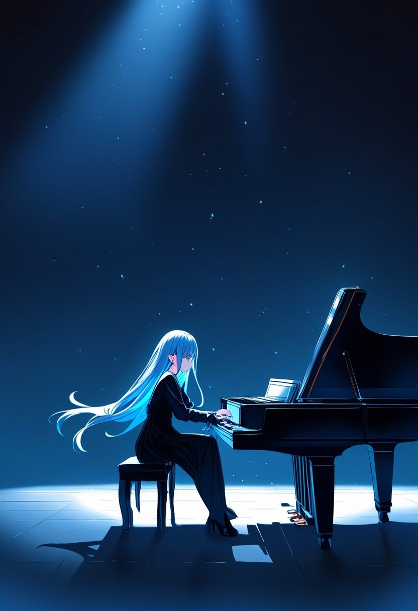 1girl,  original,  grand piano on Tensor.Art