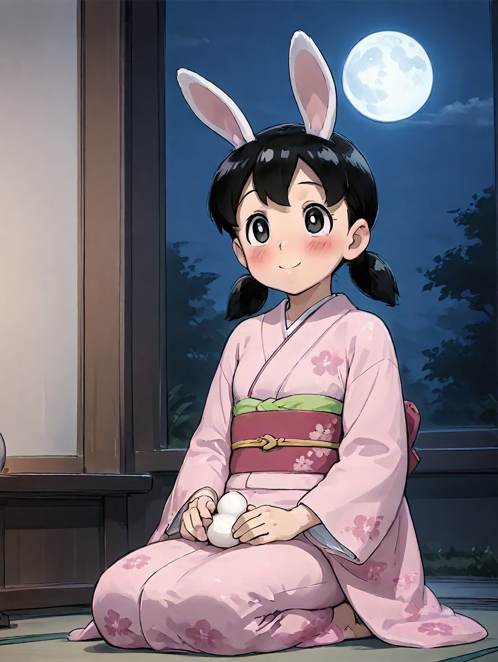 anime coloring,  minamoto shizuka,  low twintails on Tensor.Art