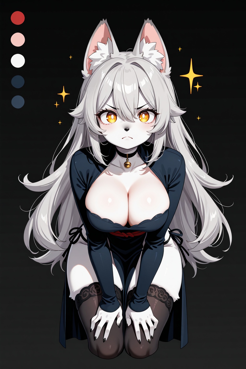 1girl,  black_background,  black_choker on Tensor.Art