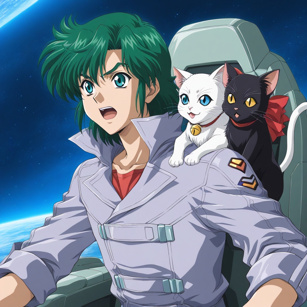 masaki andoh,  cat,  1boy on Tensor.Art