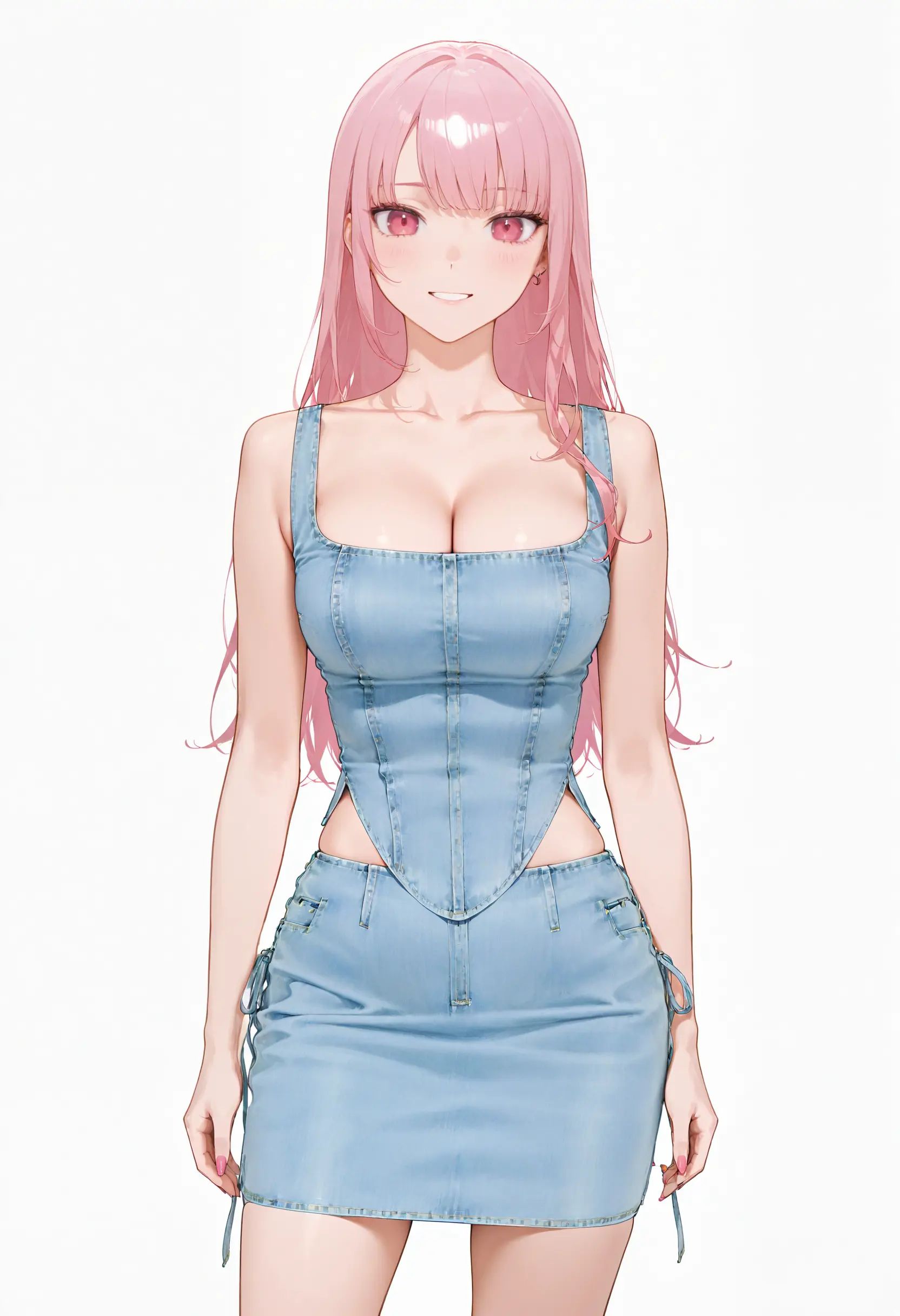 1girl,  solo,  denim skirt on Tensor.Art