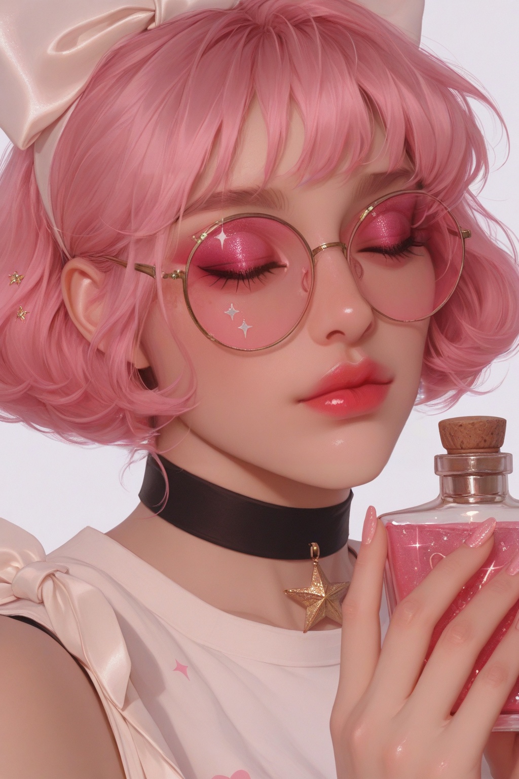1girl,  solo,  pink hair on Tensor.Art