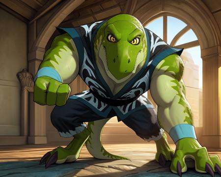 this photograph depicts a kan3 beckoning you to fight,  kan3,  scalie on Tensor.Art
