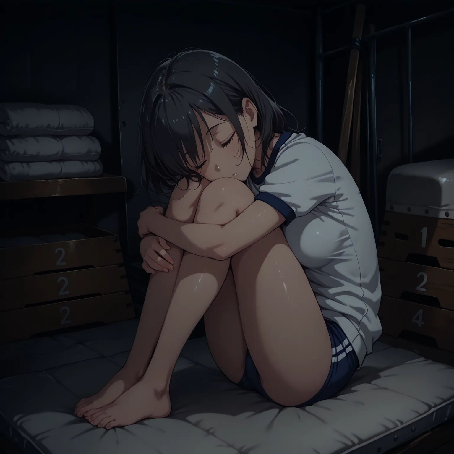 1girl,  gym uniform,  sleeping on Tensor.Art