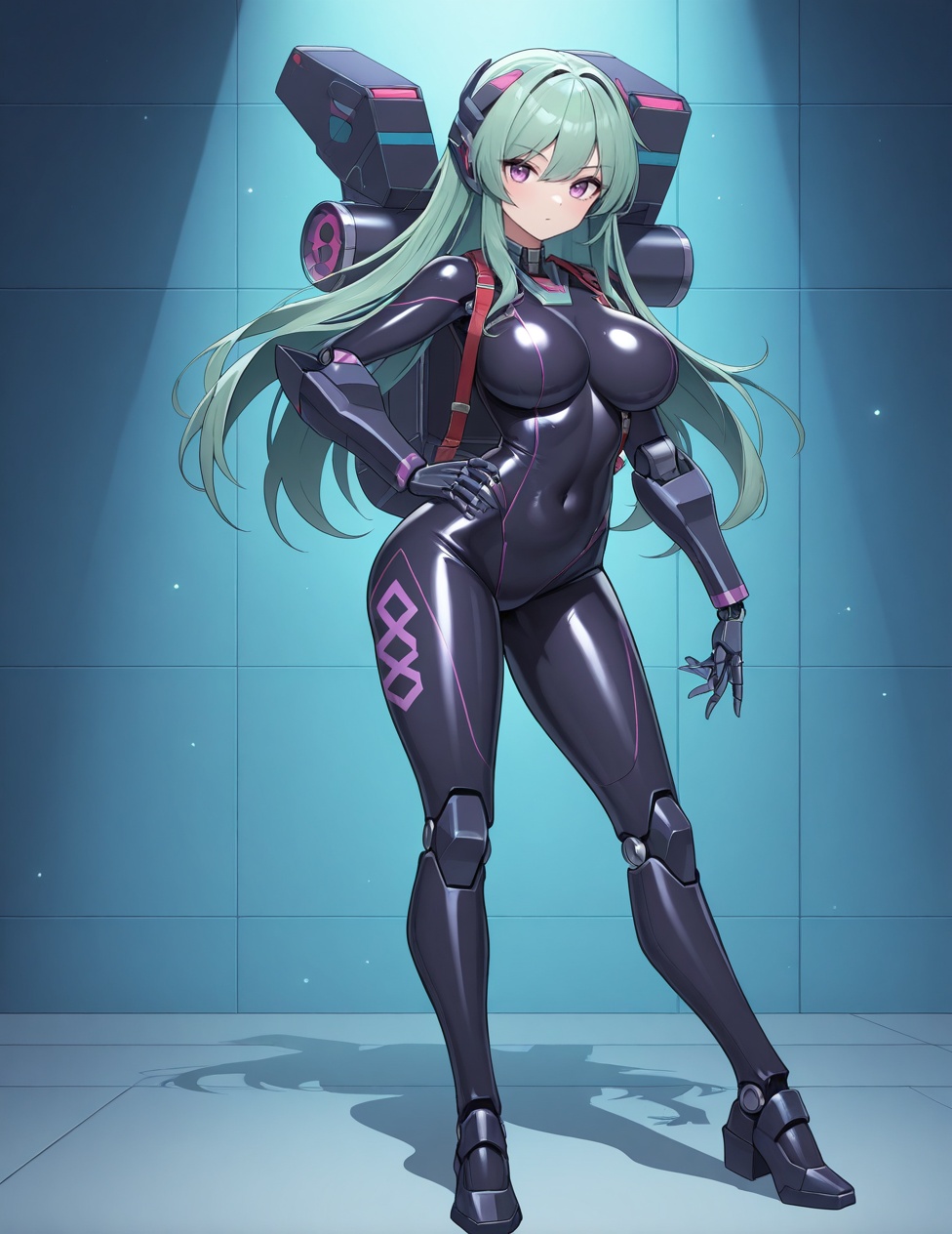 (detailed texture lighting,  detailed surface lighting) BREAK anime style character front and back preview,  sci-fi on Ten...