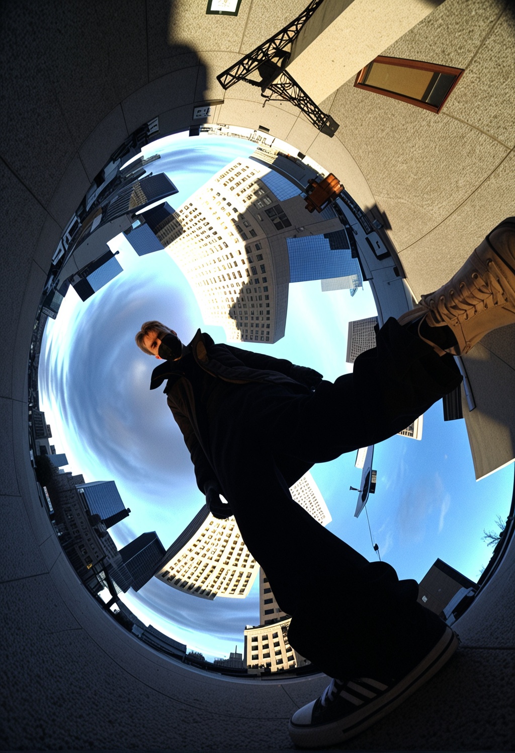 360 degree photo,  standing,  reflection on Tensor.Art