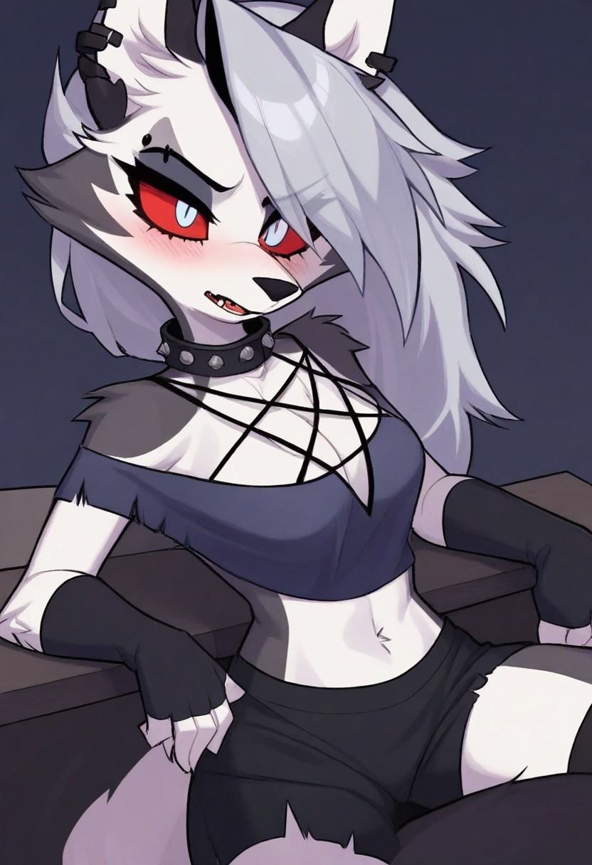 1girl,  LoonaIllustriousV1Hellhound,  furry female on Tensor.Art