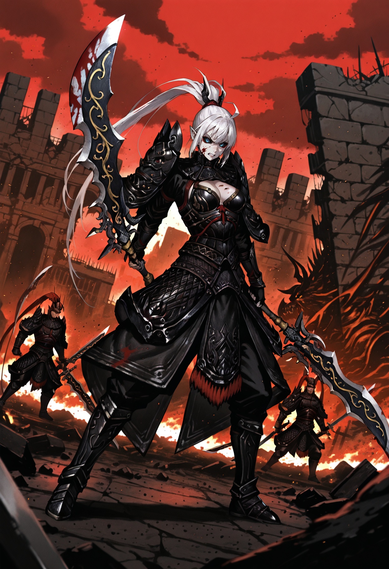 1girl,  pale skin,  white hair on Tensor.Art