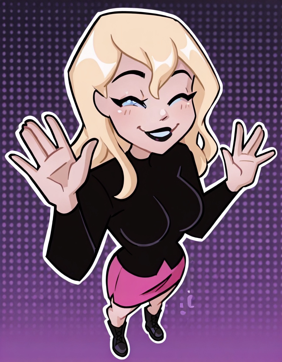 knctoon style,  black outline,  portrait of melaniew on Tensor.Art