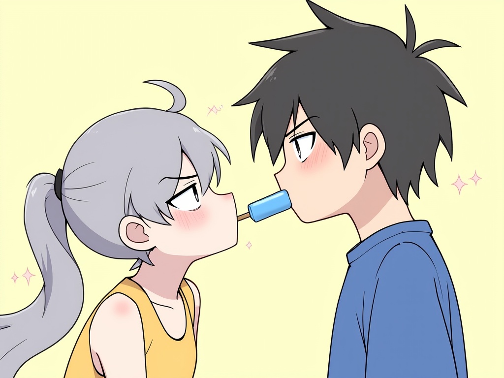 jbh,  Anime-style drawing,  Anime-style drawing of two characters facing each other on Tensor.Art