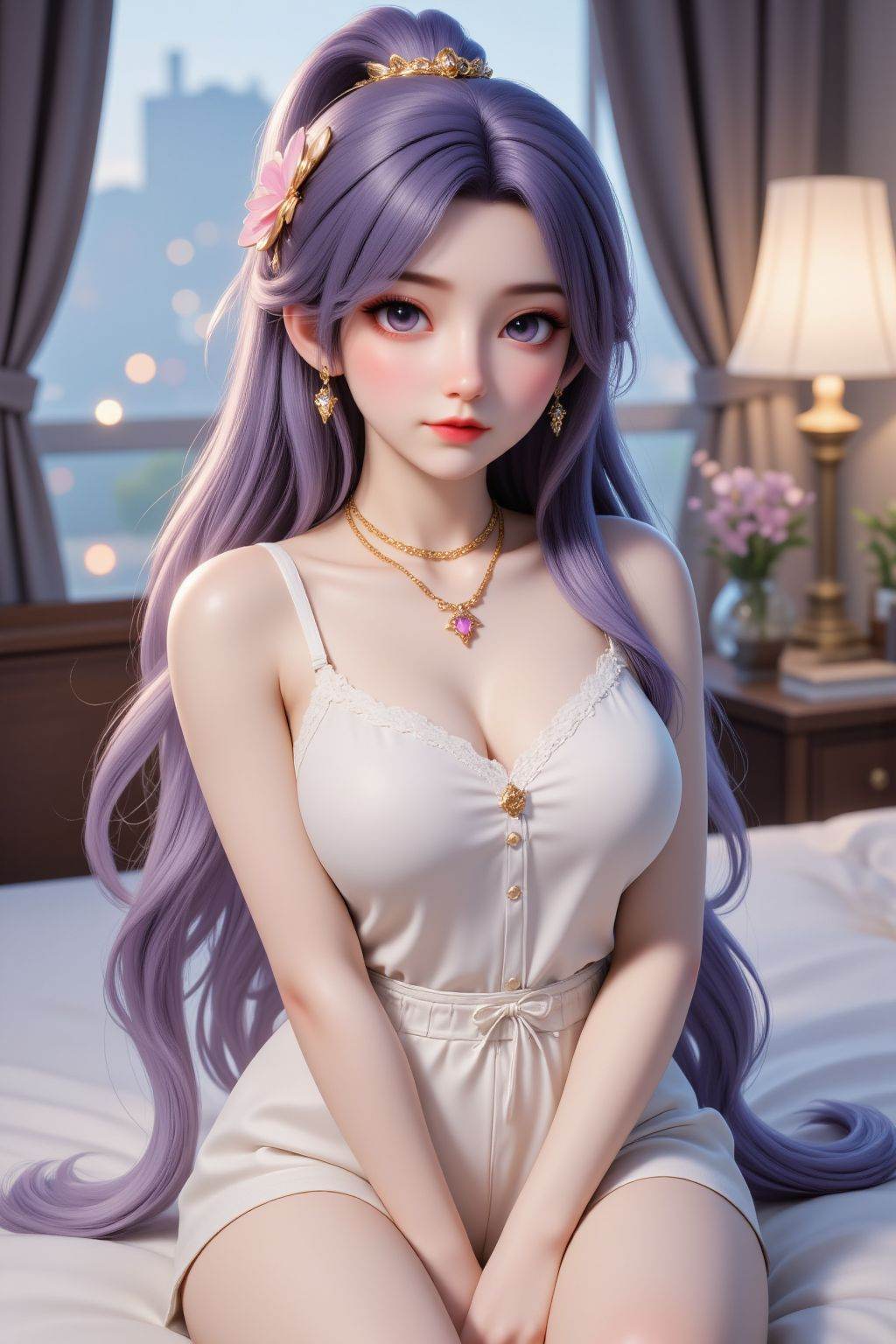 1girl,  jewelry,  raiden shogun on Tensor.Art