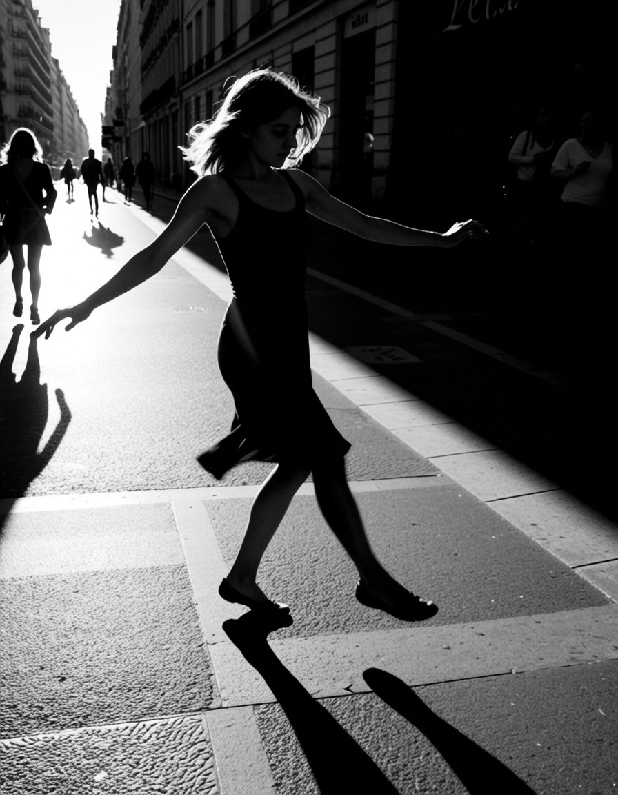 ehcartier,  girl dancing streets of paris on Tensor.Art