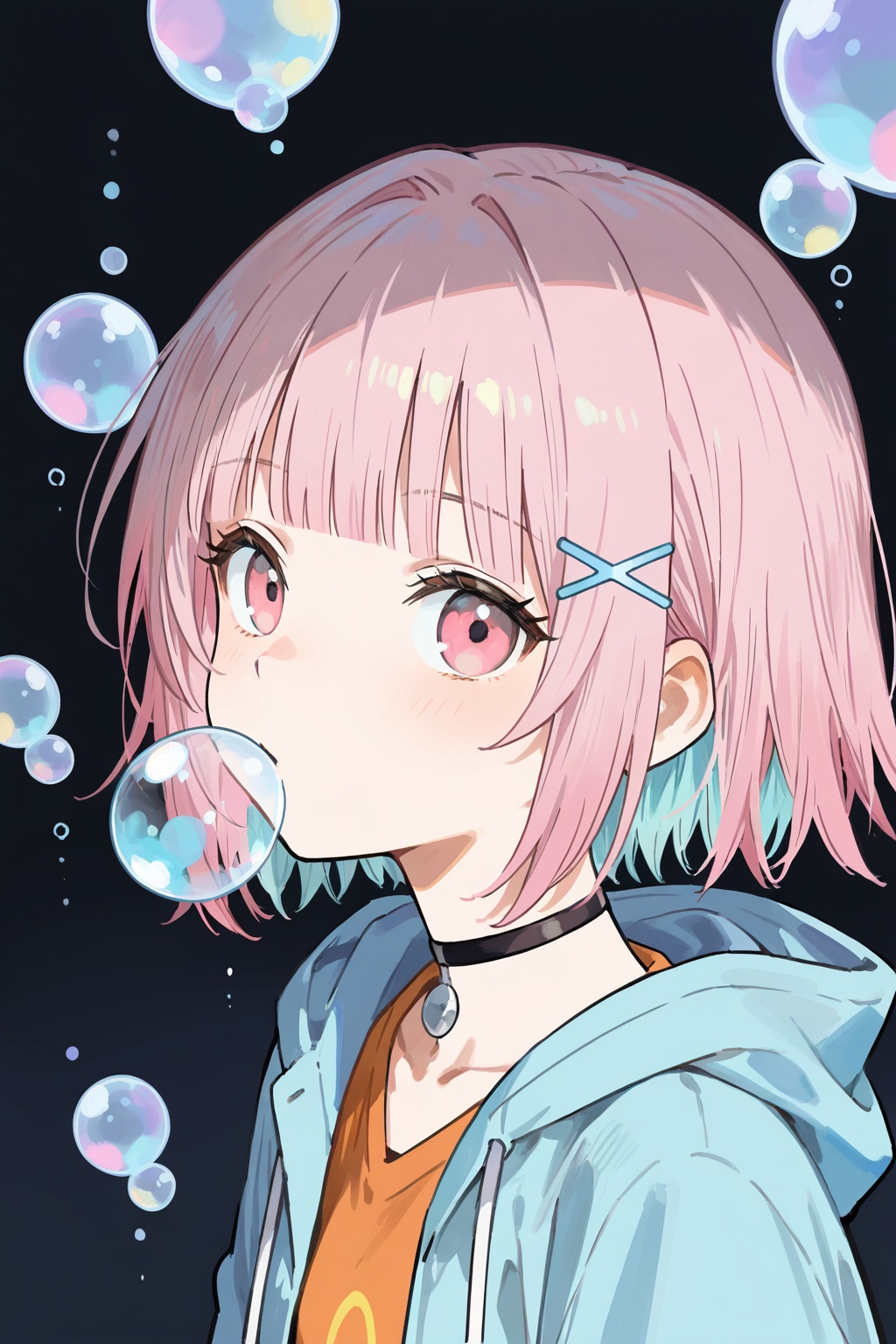 1girl,  solo,  bubble on Tensor.Art