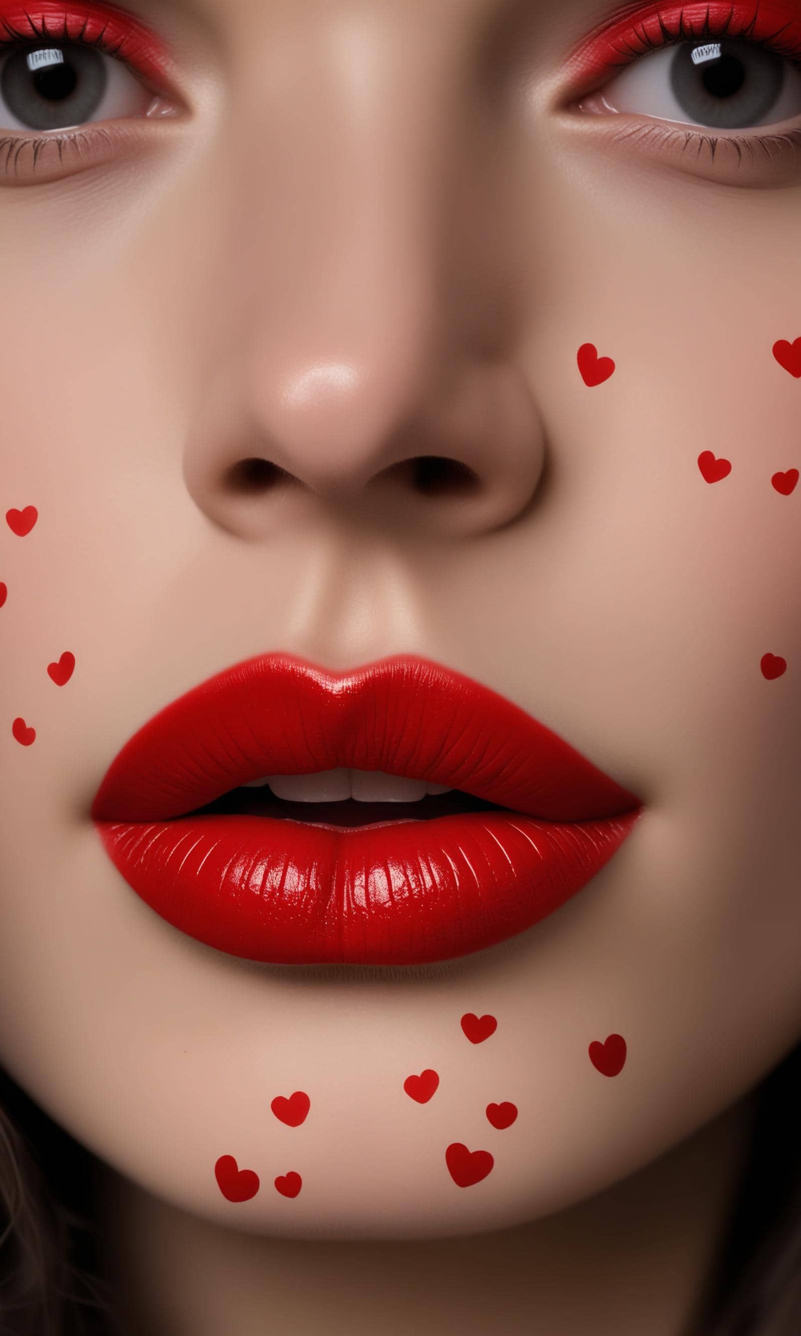 Consolidation red lips and haert on Tensor.Art