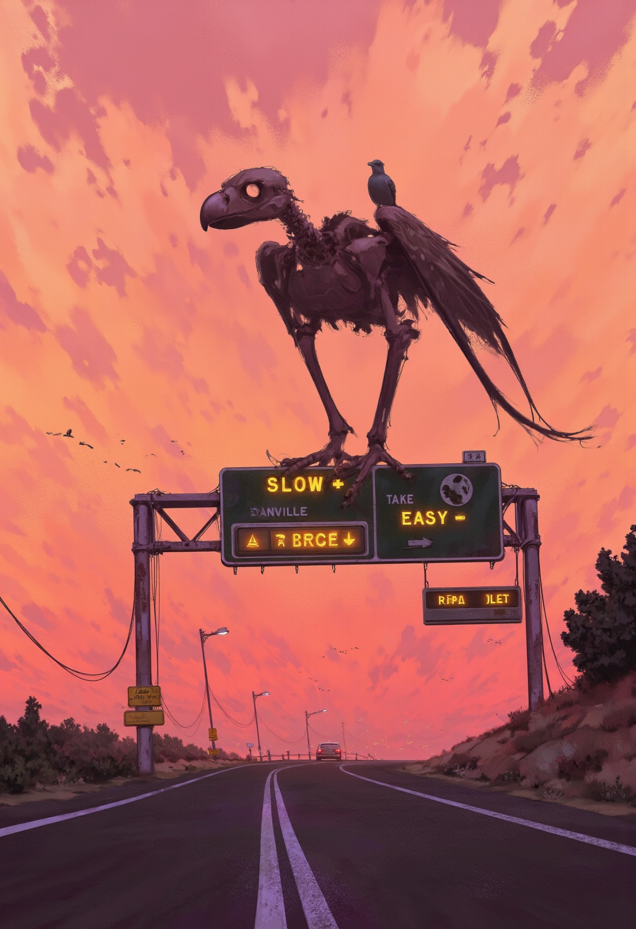 sc3n1ch0r1s0ns,  the image is a digital illustration in a whimsical semi-realistic style depicting a surreal scene at suns...
